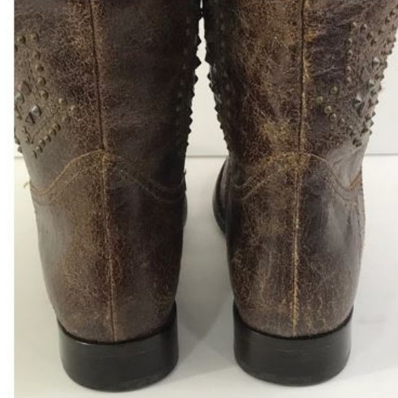 frye & co Distressed Leather Phoenix Studded Boots - Picture 9 of 10
